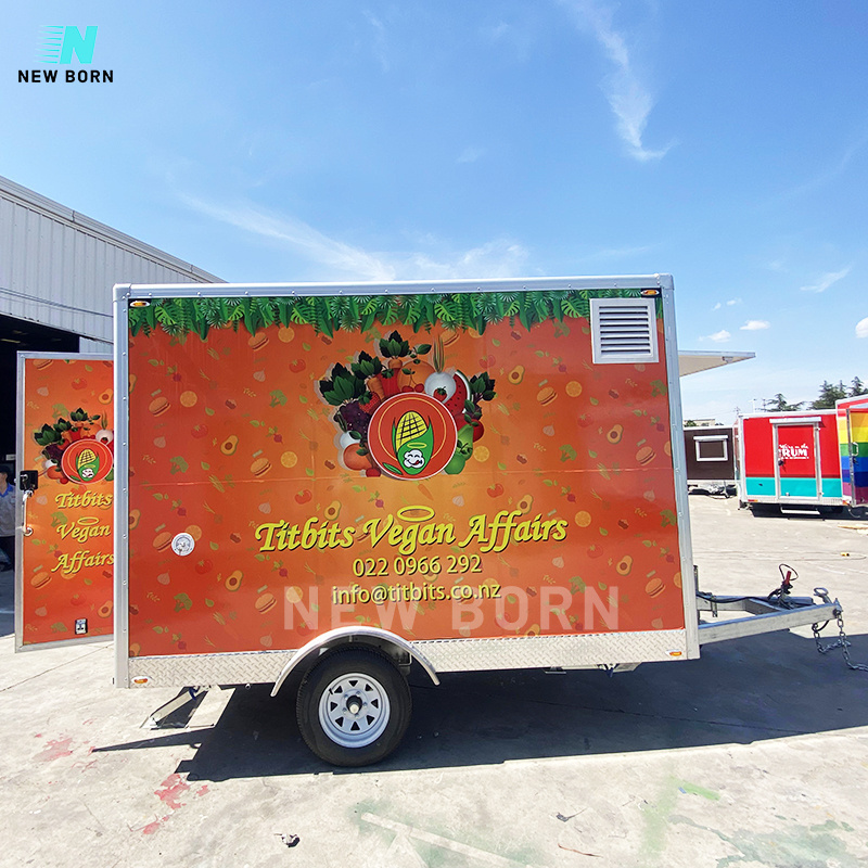 Customized Commercial Food Trailer from China for BBQ Street Food Kiosk Made from Corn Material with CE Certification