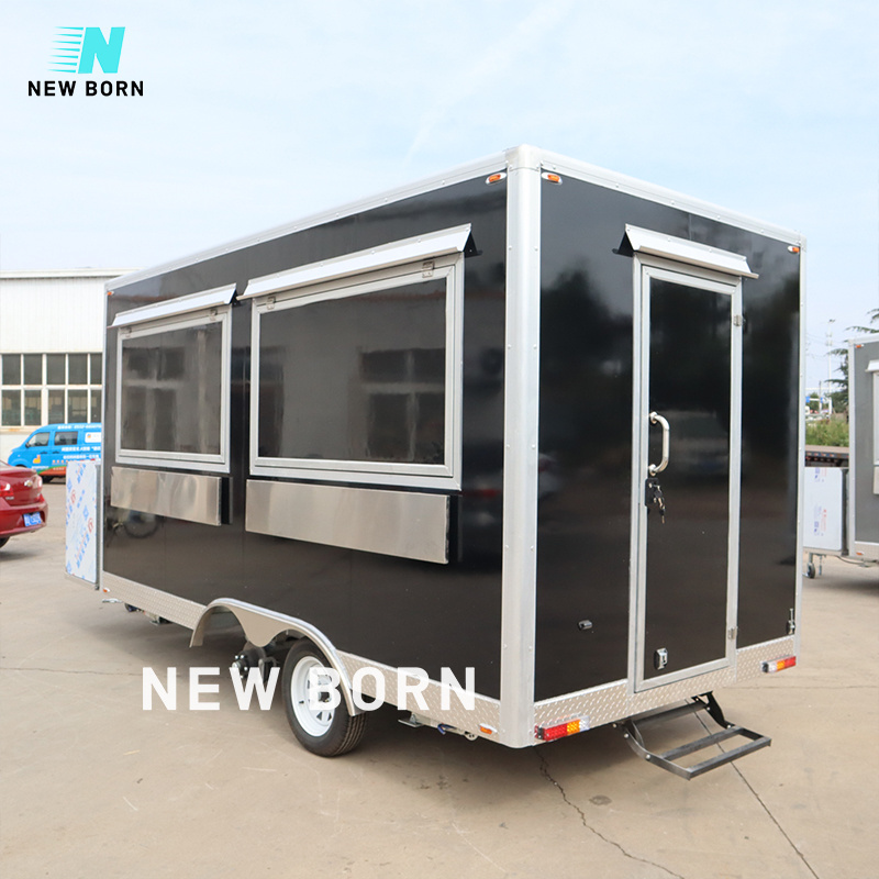 New Born Mobile Kitchen Trailer Churros Deep Fry Caravan Coffee Cart Fast Food Trucks Europe Ice Cream Mobile Food Cart