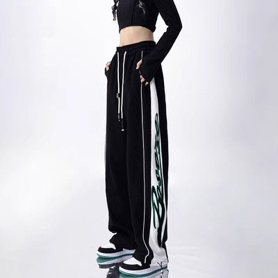 China Manufacturer Custom Wholesale Women's Loose Relaxed Oversized Straight Leg Pants Jazz Dance Sweatpants