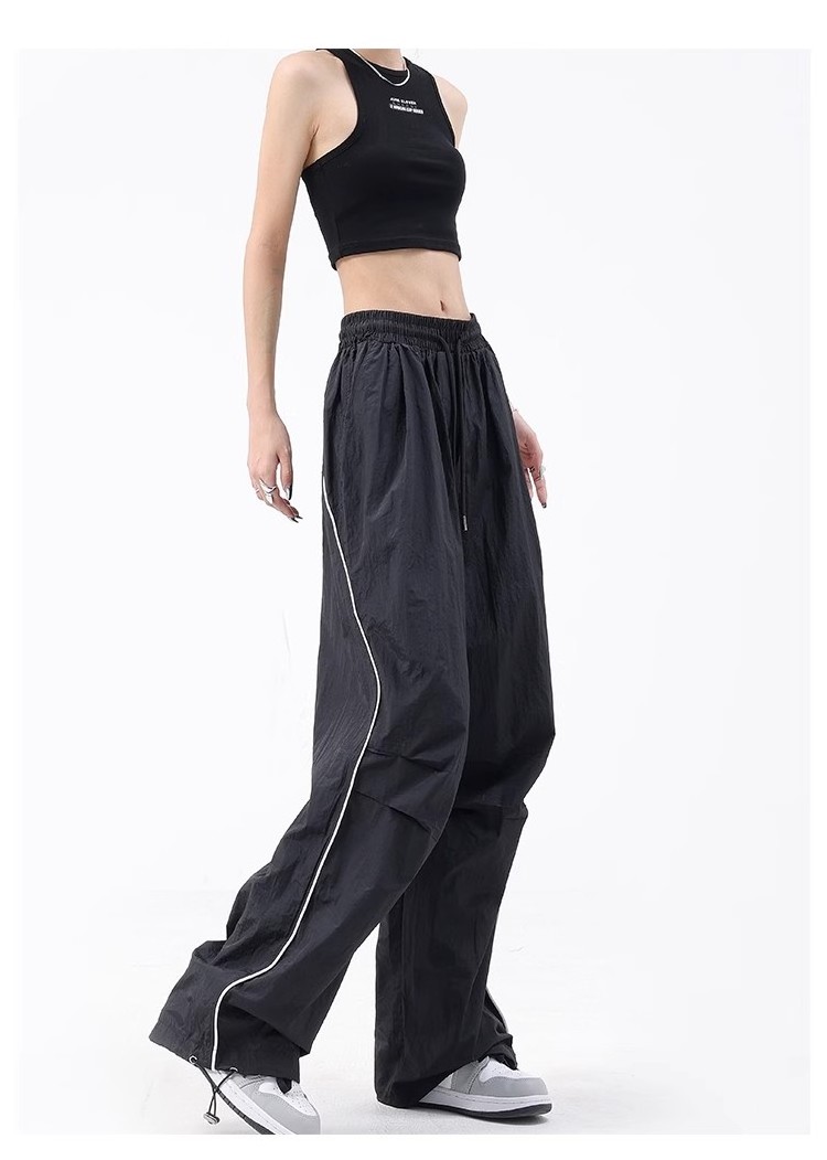 Wholesale Cheap Price Women Black Sunscreen Cargo Pants Printed Loose Fit Design Sweatpants BestSuppliers