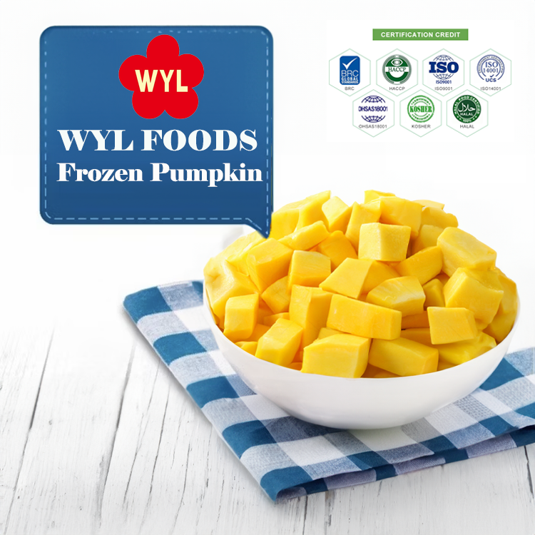 Sweet and Soft Organic Frozen Pumpkin Cubes and Pumpkin Vegetable Chunks for Export