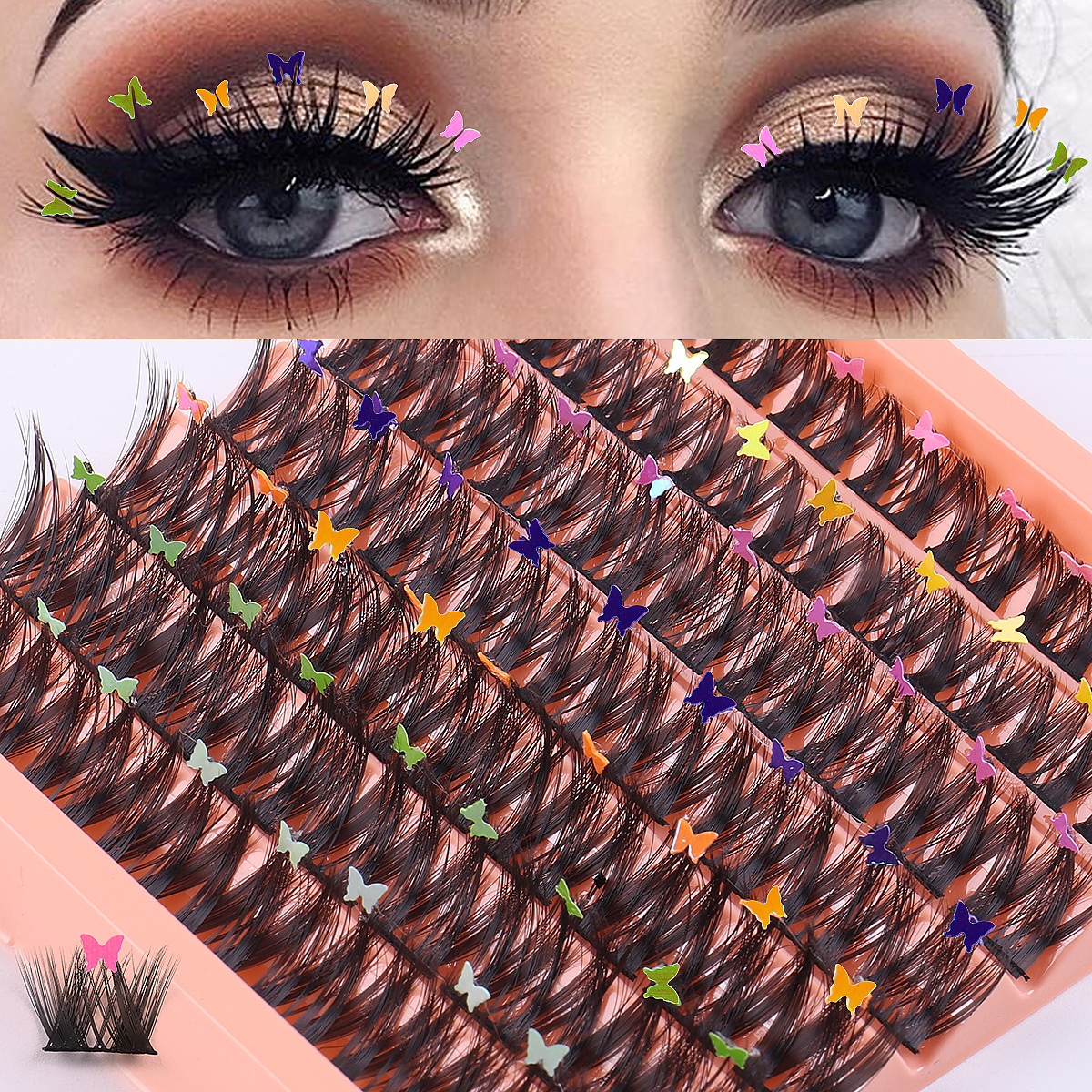 Factory price cluster lashes decal custom logo 25mm lash clusters cluster lashes