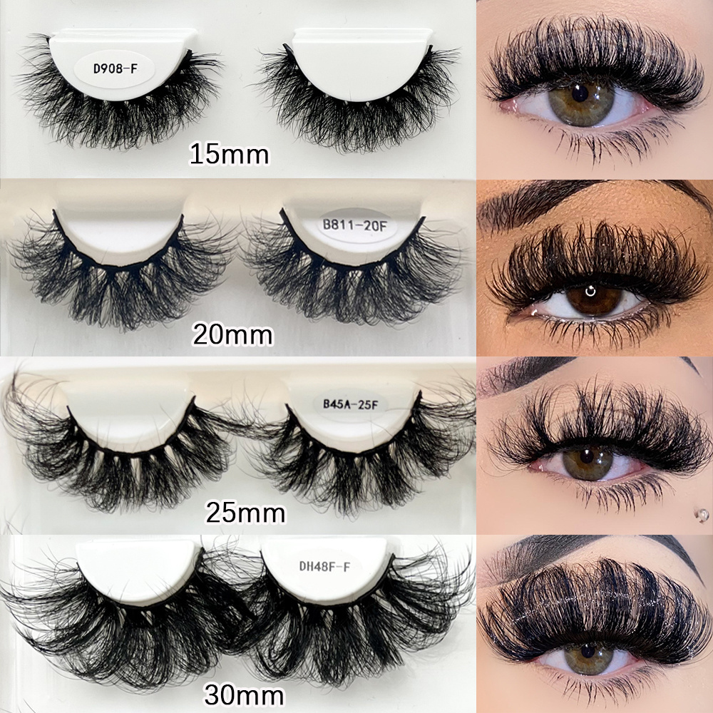 Private Label Fluffy Russian Full Strip Eyelashes Vendors Faux Natural 3D Mink Lashes 15-25mm Wholesale Eyelashes