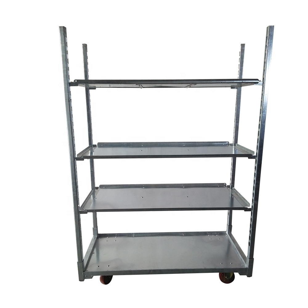 Greenhouse Wheels Garden Mobile Shipping Transport Dutch Metal mesh Shelf Trolley Flower Cart