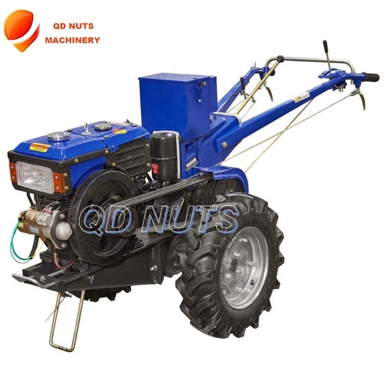 Cheap small mini 22hp 2wd garden farm tiller walking hand tractor with trailer plow attachment