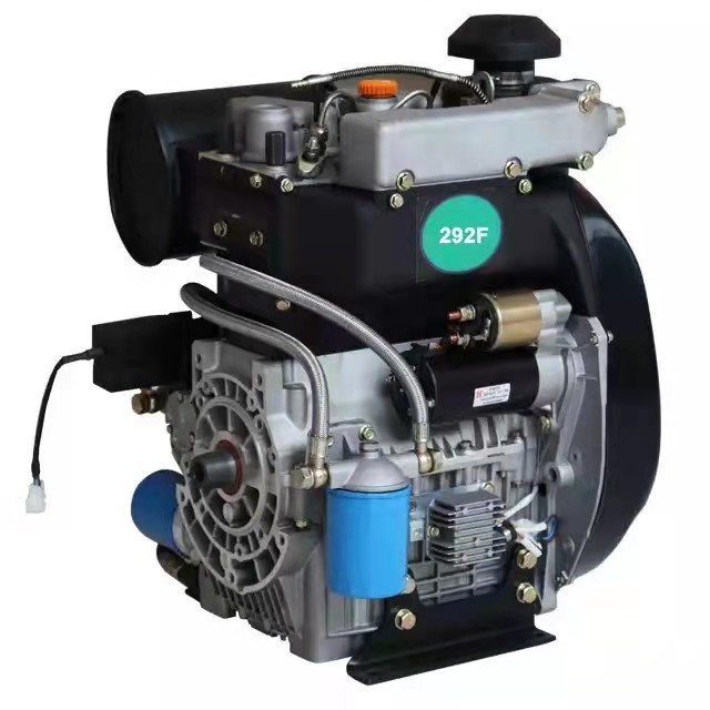 hot sale  20hp  boat small excavator diesel engine  double 2 cylinder electric start crank shaft drive