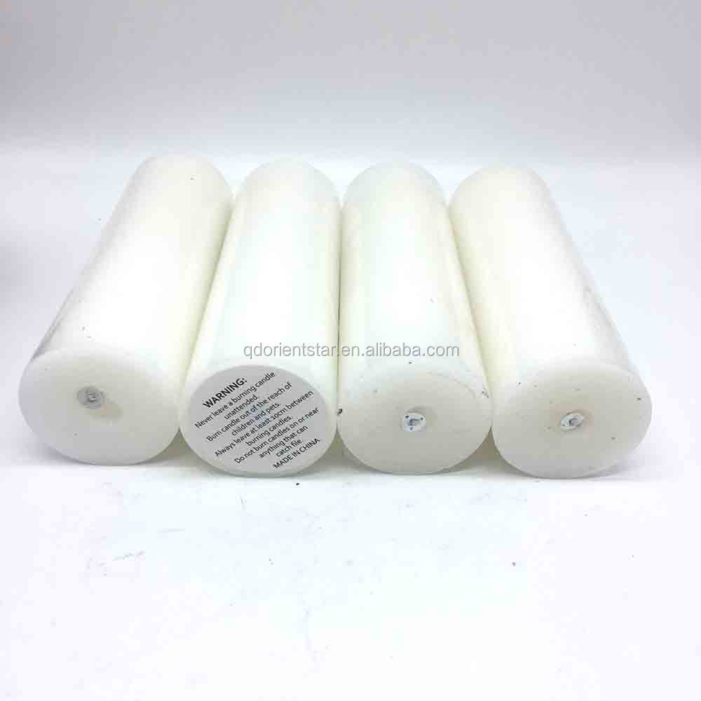 Factory Supply Pure Paraffin Wax Custom Brand Label Long Burning Paraffin Wax Pillar Candle White Pillar Candle