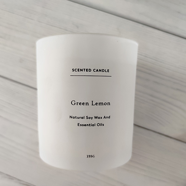 custom logo silk printing glass jar soy candle aroma scented candle with customized box