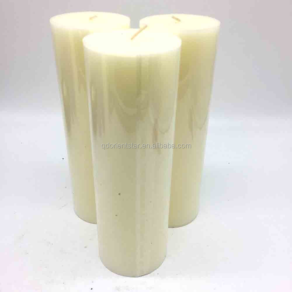 Factory Supply Pure Paraffin Wax Custom Brand Label Long Burning Paraffin Wax Pillar Candle White Pillar Candle