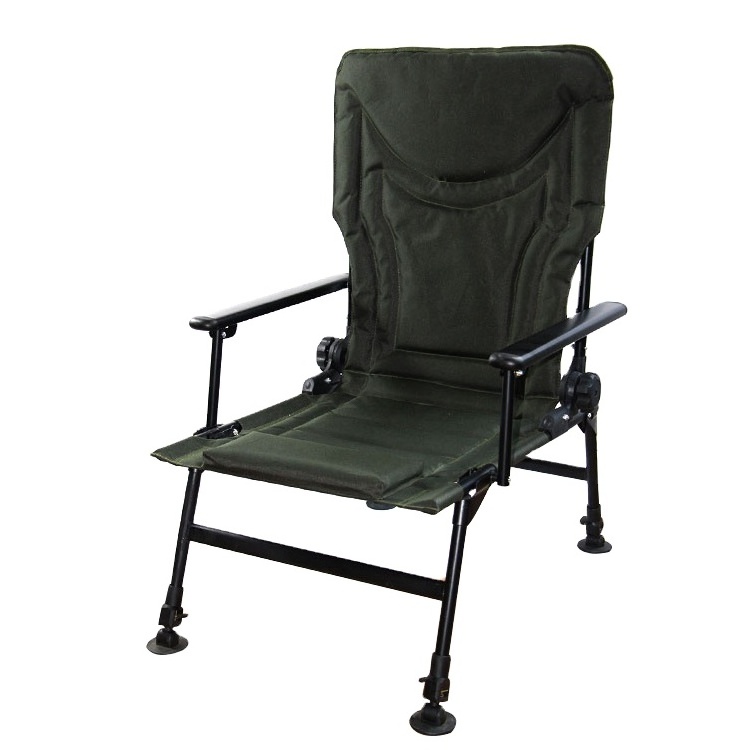 Hot Sale Army Green Aluminum Tube Water Proof 600D Oxford Cloth Carp fishing Chair Bivvy Folding Bedchair