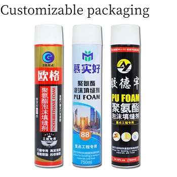 Bonding and Mounting Wooden Windows or Doors PU Foam Spray No Shrinkage PU Adhesive Glue Different Colors Foam Adhesive Spray