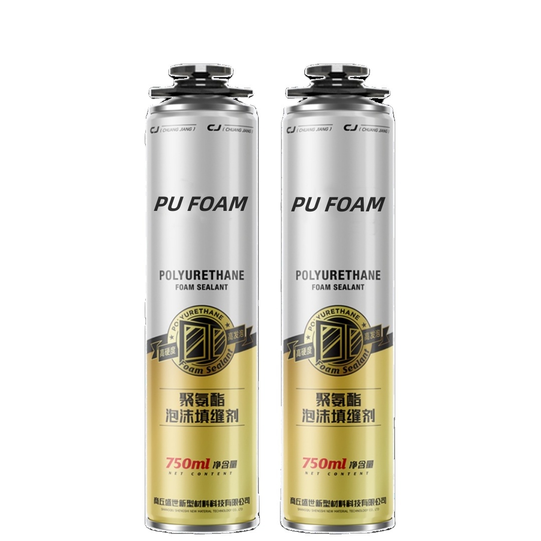 High-Density Double-Drawn PU Foam Adhesive for Wooden Window or Door Filling Spray Foam Insulation for Woodworking