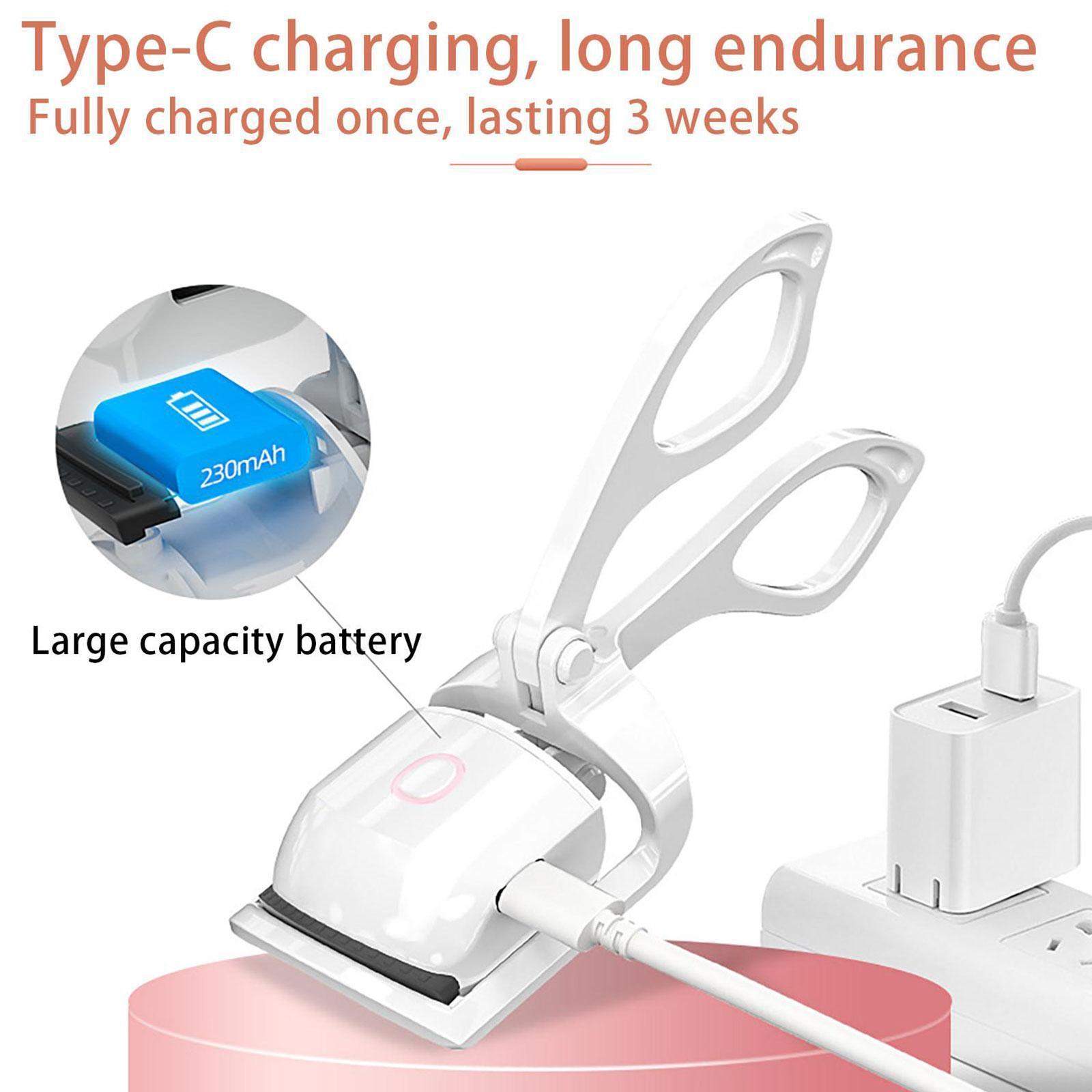 rechargeable Electric Heated Eyelash Curler temperature Control Charging Durable Curling Eyelashes Makeup Tools