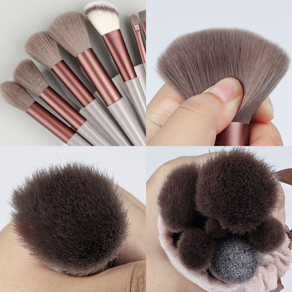 pinto Eye Shadow Foundation Women Cosmetic Beauty Soft Make Up Tools Bag 13 PCS Makeup Brushes Set