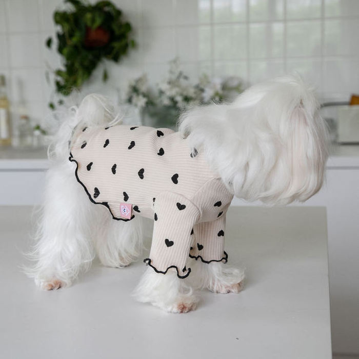 Designer Luxury Custom Logo Warm Soft Warm Dog Jacket Four-Legged Wave Edge Shirts Puppy Pajamas Dog Sweater