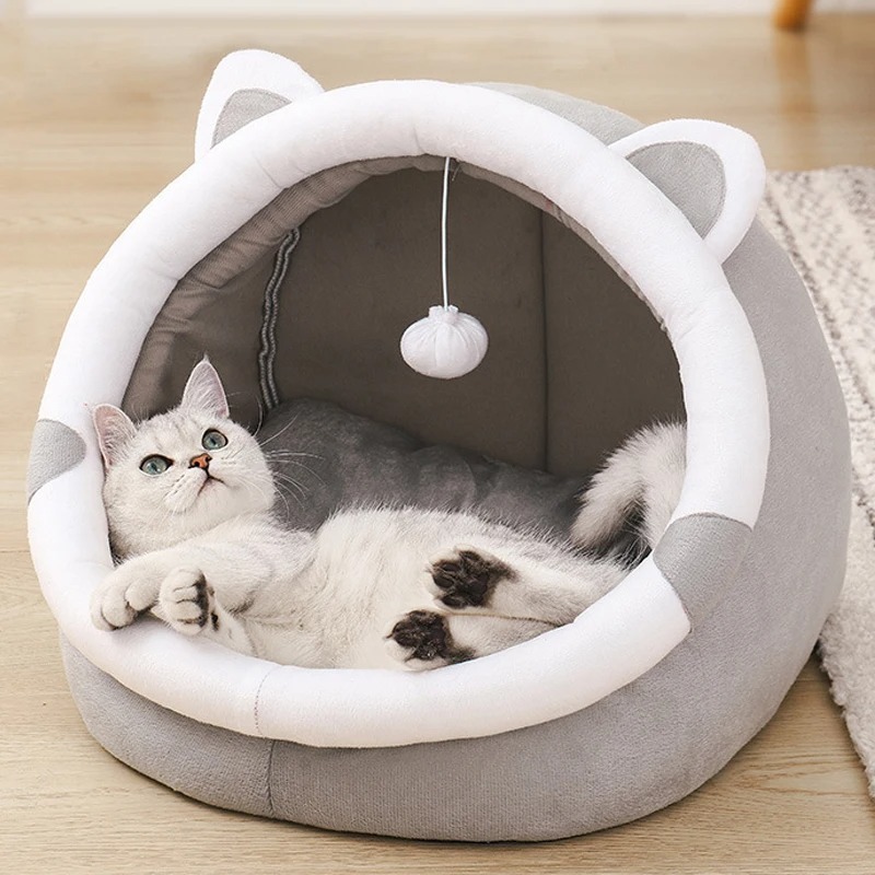 Modern Simple Design Comfortable Cute Pet Furniture Dog Bed Cat House Dog Indoor Pet Hideaway House Plush Cat Pet Bed