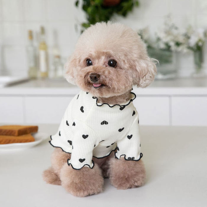 Designer Luxury Custom Logo Warm Soft Warm Dog Jacket Four-Legged Wave Edge Shirts Puppy Pajamas Dog Sweater