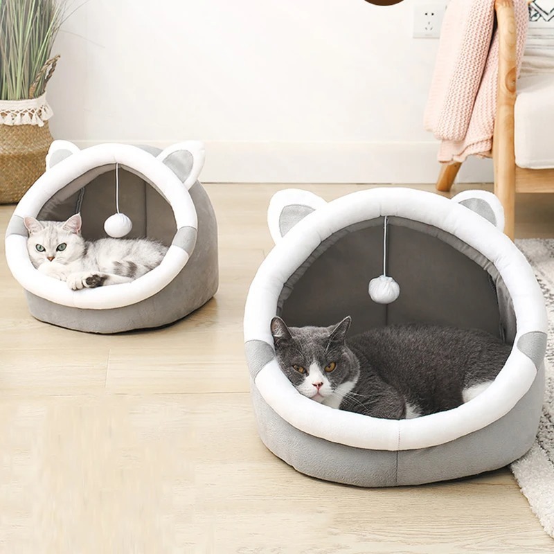 Modern Simple Design Comfortable Cute Pet Furniture Dog Bed Cat House Dog Indoor Pet Hideaway House Plush Cat Pet Bed