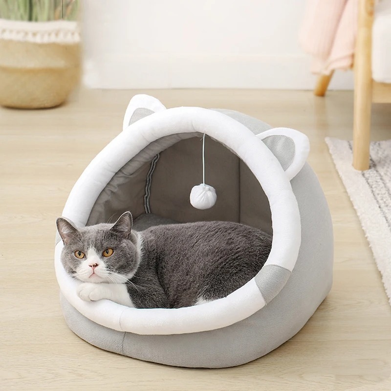 Modern Simple Design Comfortable Cute Pet Furniture Dog Bed Cat House Dog Indoor Pet Hideaway House Plush Cat Pet Bed