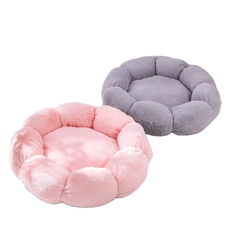 Universal Cat Pet Cat Supplies Donut Pet Bed Washable Anti Anxiety Slip Fluffy Sofa Dog Couch Bed For Pet