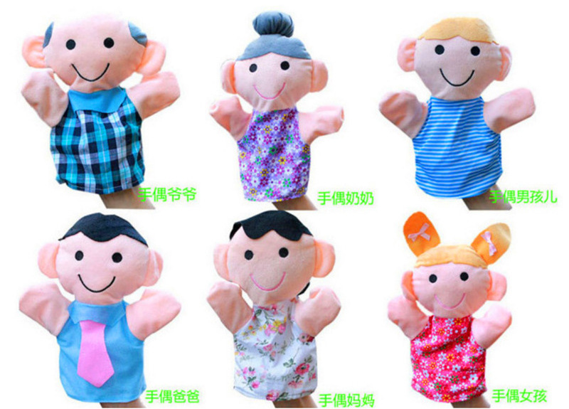 Hot Selling Stuffed Hand Puppet Family Mother Father Characters Plush Hand Puppet Plush Animal Rabbit Finger Puppet