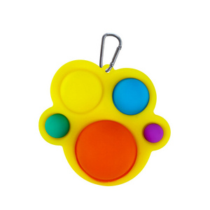 FW21 Cheap Whole Sale Toys and Gifts for Babies Bubble Pop Push Sensory Toy Popper Keychain Fidget Toy Keychain Paw CUSTOM PKG