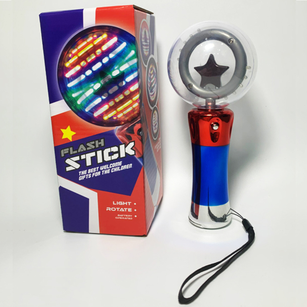 FT Hot Sale Spinning Ball Magic Stick Spin Toy Light Up Toys Led Flashing Light Up Magic Spinning Colorful Ball