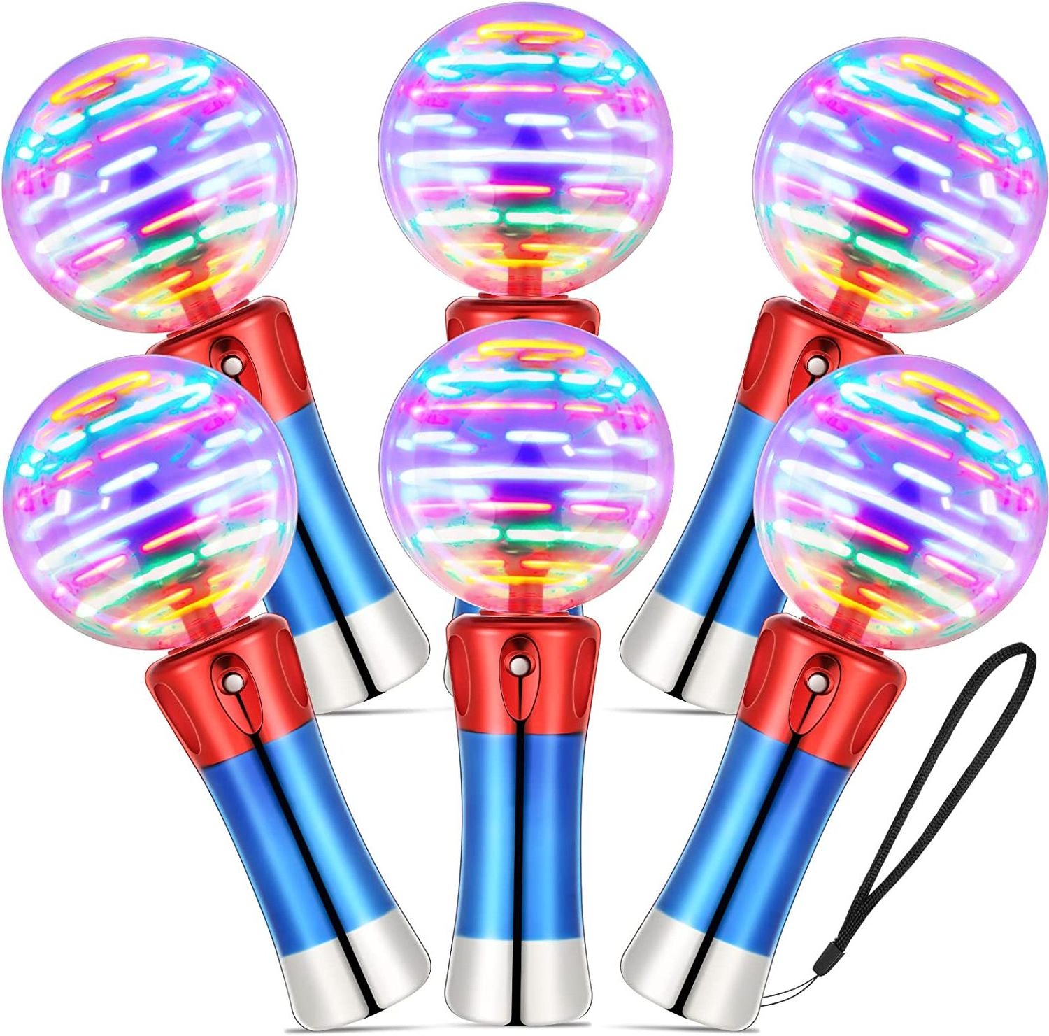 FT Hot Sale Spinning Ball Magic Stick Spin Toy Light Up Toys Led Flashing Light Up Magic Spinning Colorful Ball