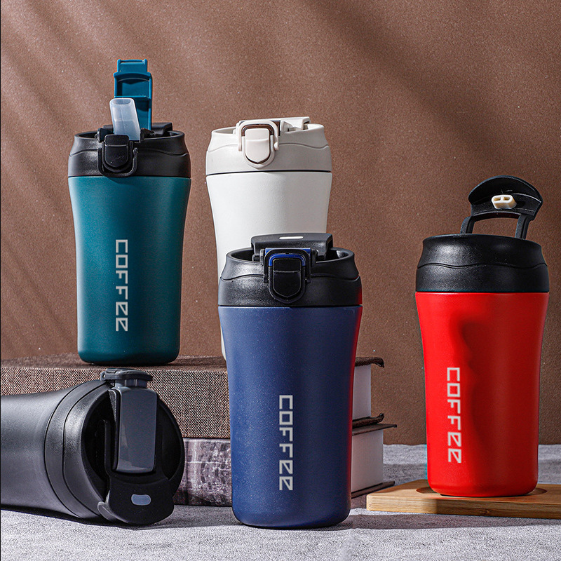 New Arrival Double Wall Wide Mouth Stainless Steel Water Bottle with Straw Sports Canteen Great for Hiking & Biking