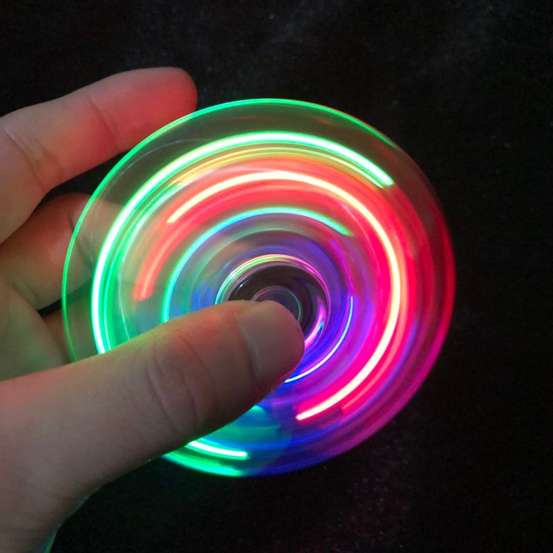 Ma Customized Colorful Flashing Luminous Led Spinner Children Toys Stress Relief Products Flying Fidget Spinner Light Up Spinner