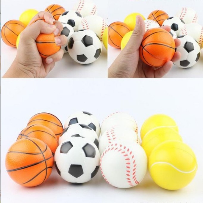 YH Custom PU Form Stress Ball Mini Basketball Football Baseball Stress Relief Fidget Toys For Kids and Adults Foam Stress Ball