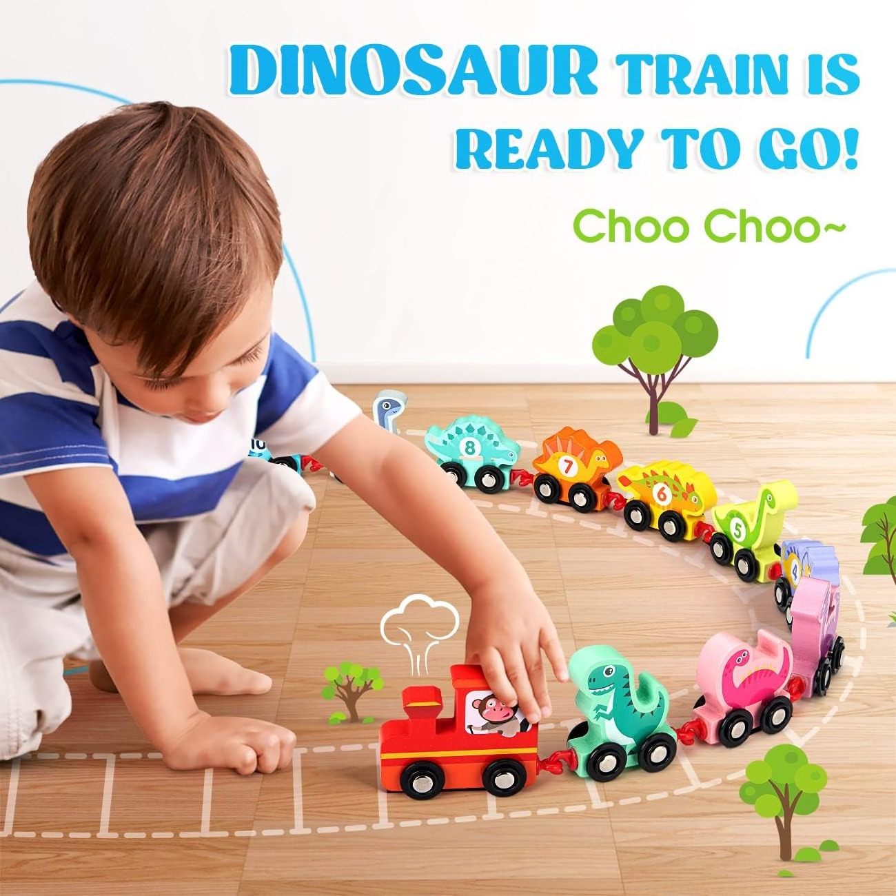 PT OEM&ODM Wooden Educational Toys Children'S Wooden Train Toy Number Train Sets Wooden Train Set Number