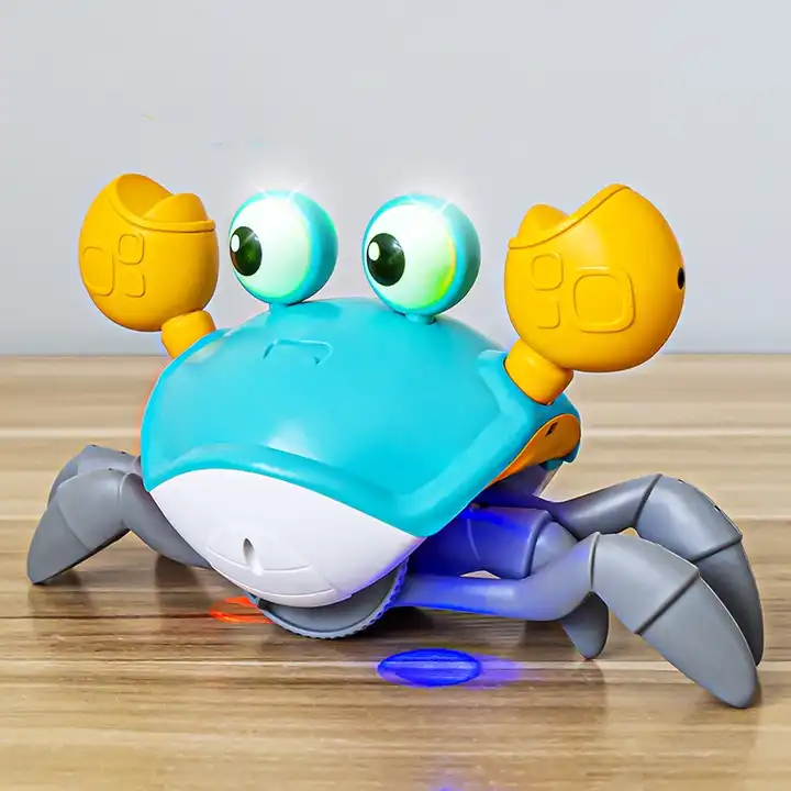 BB New Baby Toys Infant Crawling Crab: Tummy Time Crawling Crab Baby Toy with Music and Led Light Up Crawling Crab Baby Toy