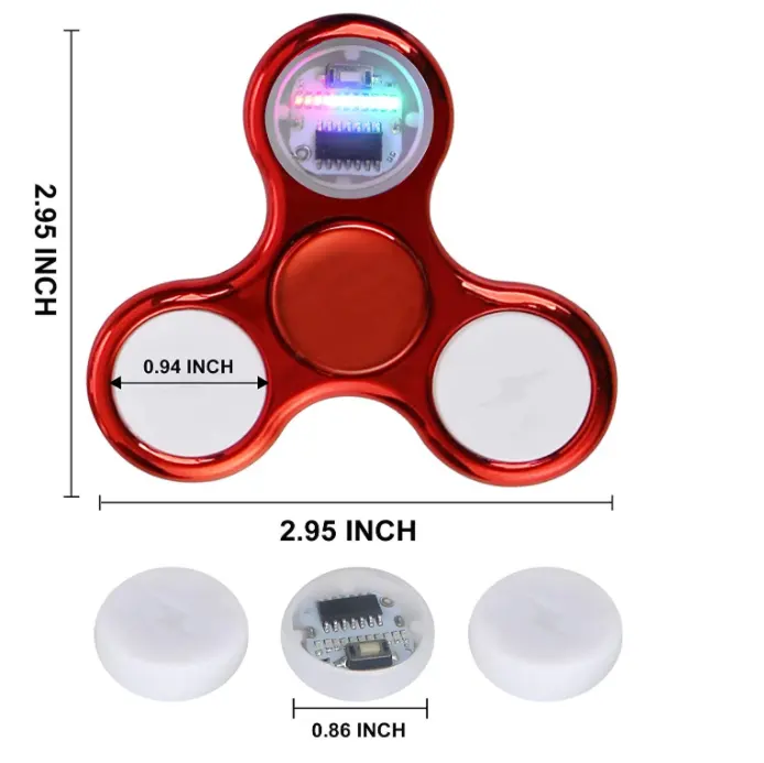 PT Wholesale High Quality Led Light Hand Spinner Fidget Toys Led Bulk Light Up Fidget Spinner Led Light Part Gyro Fidget Spinner