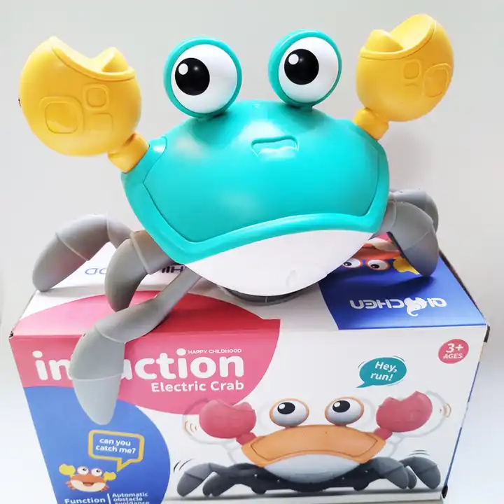 BB New Baby Toys Infant Crawling Crab: Tummy Time Crawling Crab Baby Toy with Music and Led Light Up Crawling Crab Baby Toy