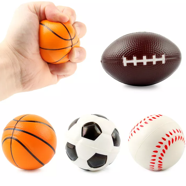 YH Custom PU Form Stress Ball Mini Basketball Football Baseball Stress Relief Fidget Toys For Kids and Adults Foam Stress Ball