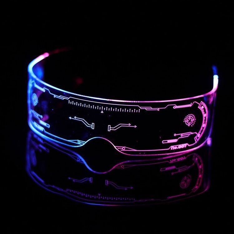 2024 Hot Sale Cool Party Decor Led Glasses Party Glow In The Dark Light-Up Toys Dj Party Glasses Colorful Led Glasses