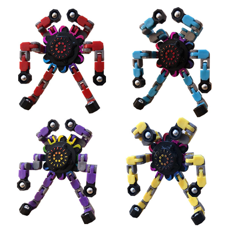 Deformed Robot Spinner Toys Spiral Twister Funny Sensory Fidget Spinner Fingertip Transformable Chain Mechanical Spiral