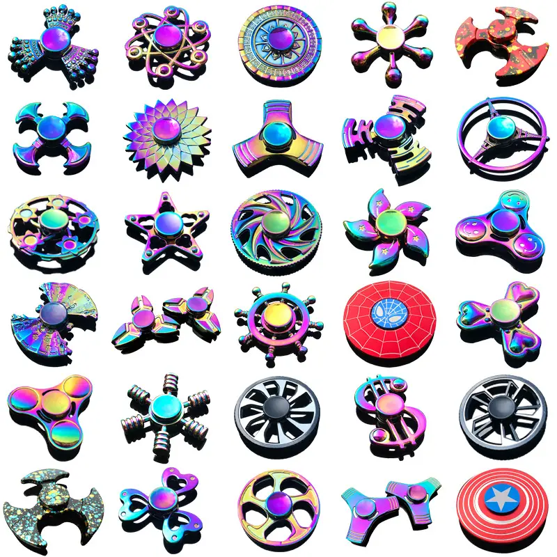 PT Wholesale New 2023 Fidget Spinners Hight Quality Rainbow Colors Metal Finger Spinner Rainbow Metal Fidget Spinner