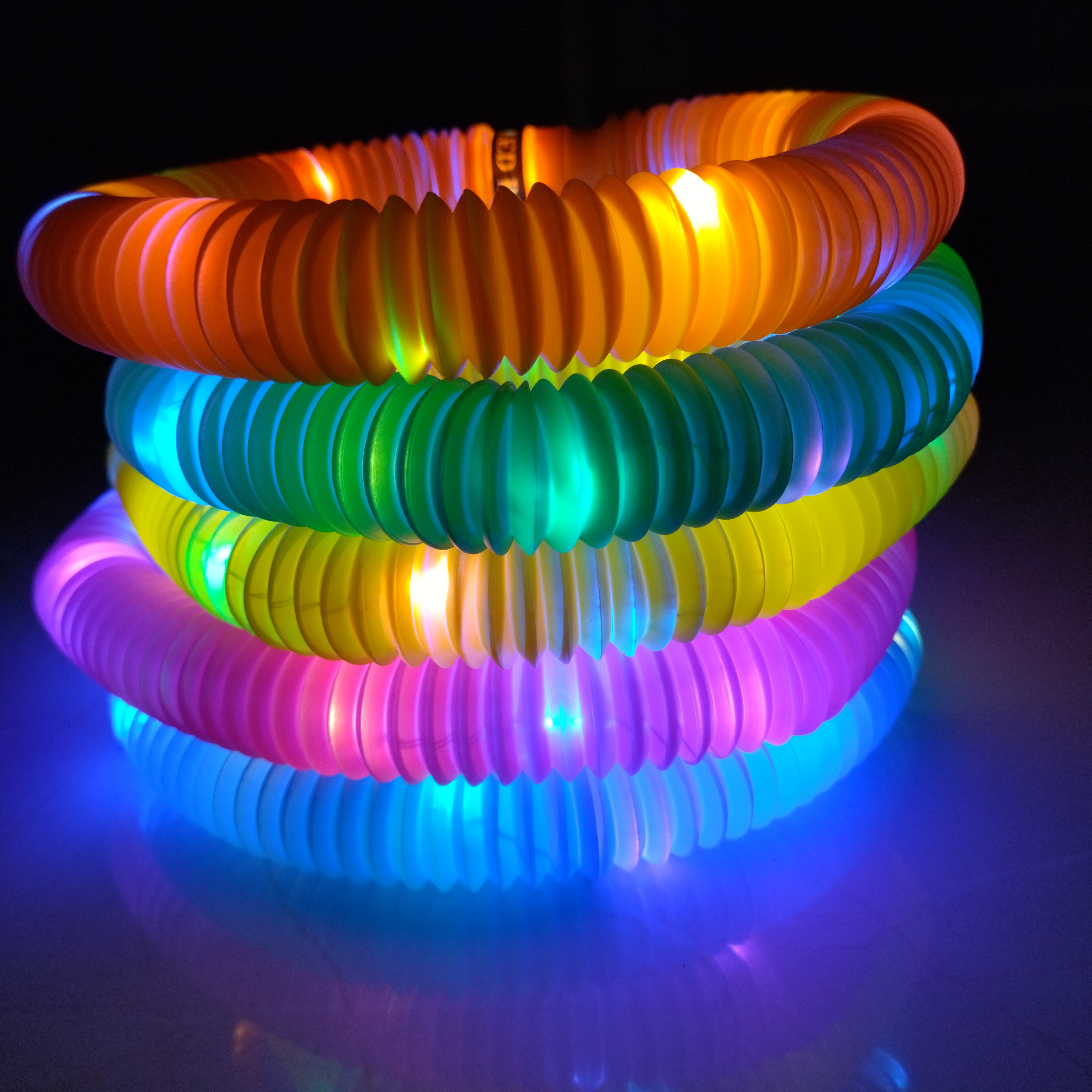 PT127 Lights-Up Toys Fidget Tubes Led Glow In The Dark Party Supplies Sensory Toys For Kids Light Up Pop Tube Fidget Toy Sensory