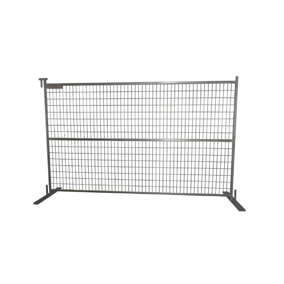 Construction outdoor portable removable canada temporary galvanized metal fence panel with metal base foot in canada