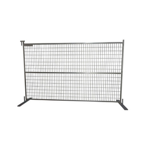 Construction outdoor portable removable canada temporary galvanized metal fence panel with metal base foot in canada