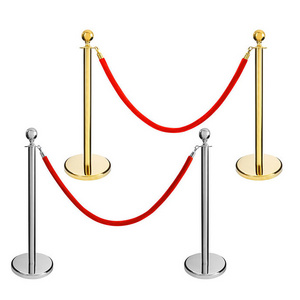 Red Carpet VIP Black And Gold Crown Queue Line Pole Barrier Rope Crowd Control Stanchions