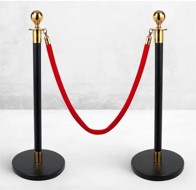 Red Carpet VIP Black And Gold Crown Queue Line Pole Barrier Rope Crowd Control Stanchions