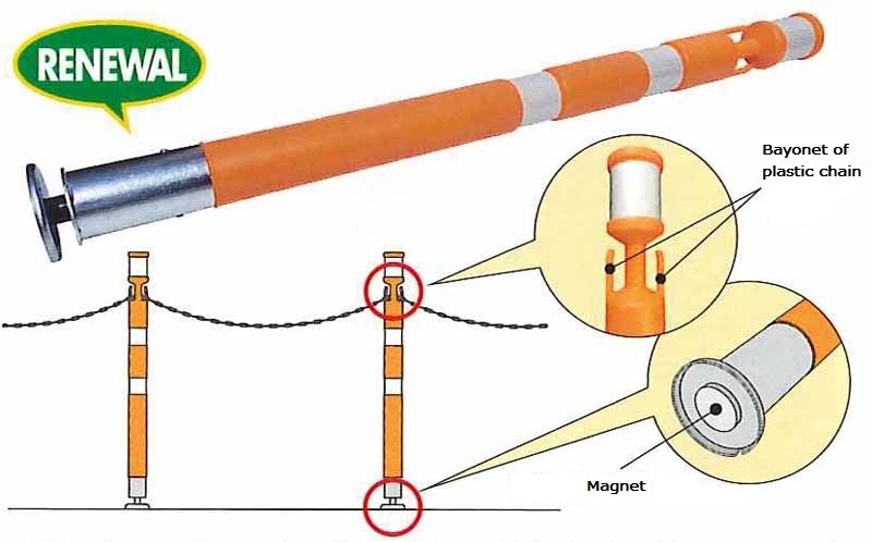 Collapsible car parking bollard traffic warning post parking pillar Metal Parking Space Lock