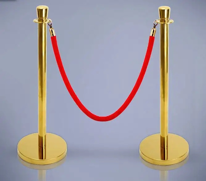 Red Carpet VIP Black And Gold Crown Queue Line Pole Barrier Rope Crowd Control Stanchions