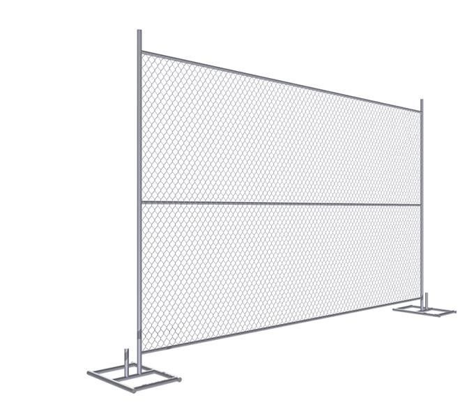 Construction outdoor portable removable canada temporary galvanized metal fence panel with metal base foot in canada