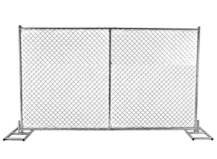 Construction outdoor portable removable canada temporary galvanized metal fence panel with metal base foot in canada