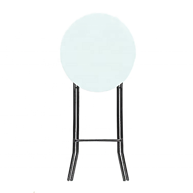 Bistro Round 60 cm HDPE solid top indoor sturdy powder steel frame 110 cm high cocktail table outdoor standing dining furniture