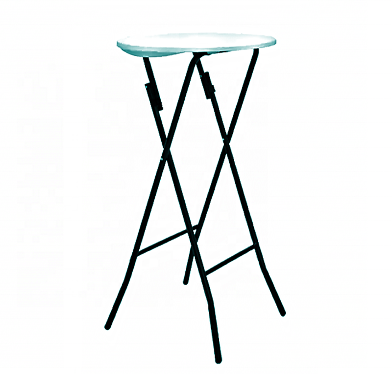 Bistro Round 60 cm HDPE solid top indoor sturdy powder steel frame 110 cm high cocktail table outdoor standing dining furniture